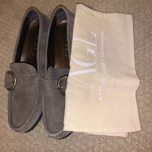 AGL Attilio Giusti Leombruni Buckle Flat Suede Loafer Ginger